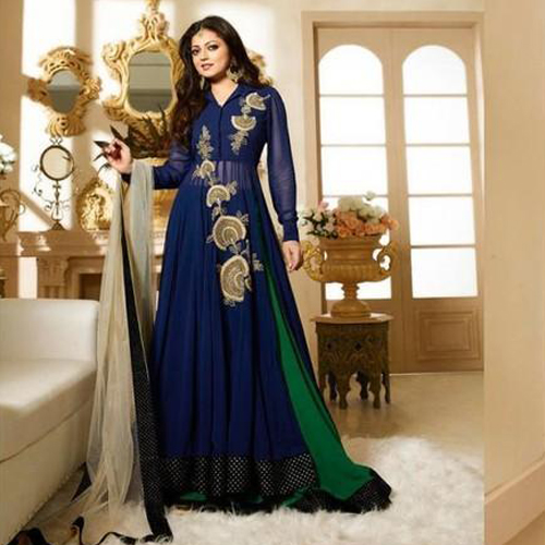 Indian Style Green & Blue Color Georgette Suit